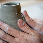Yo Thom at work in her studio 2020